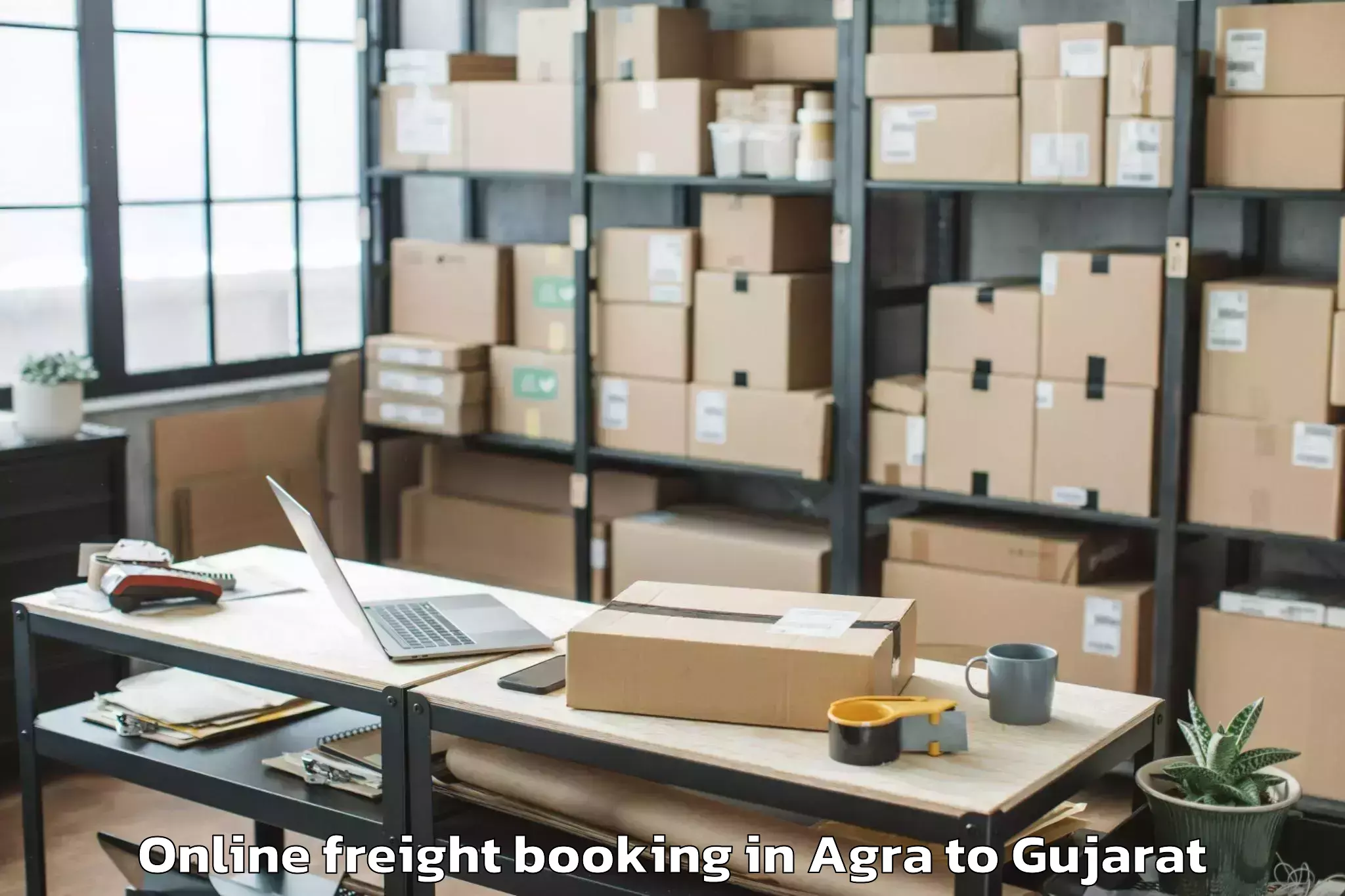 Easy Agra to Khambha Online Freight Booking Booking